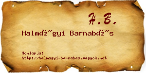 Halmágyi Barnabás névjegykártya